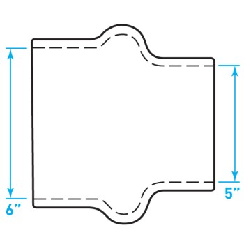 Air Intake Rubber Hump Hose Reducer - 6" / 5"